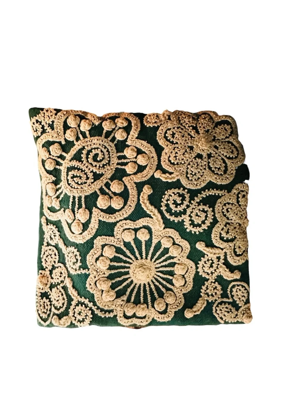 Jenny Krauss Costilla Pillow Case Cover Wool Made In Peru Crotchet Floral